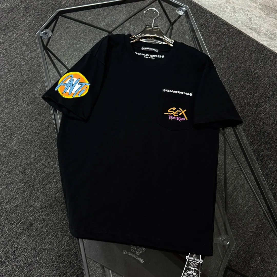 P180 Chrome Hearts 25 high version fabrics made of 300g high-density pure cotton, no deformation, no shrinkage, complete with three labels, same style for men and women, process: digital printing, color: white, black, green, SIZE: S-XL